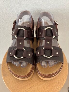 Penelope Chilvers Brown Leather Gladiator Sandals